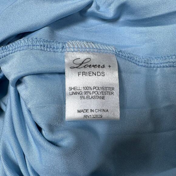 Lovers + Friends Caspian Shift Lace Blue Dress Size XS EUC Floral Scalloped Hem - Picture 6 of 10